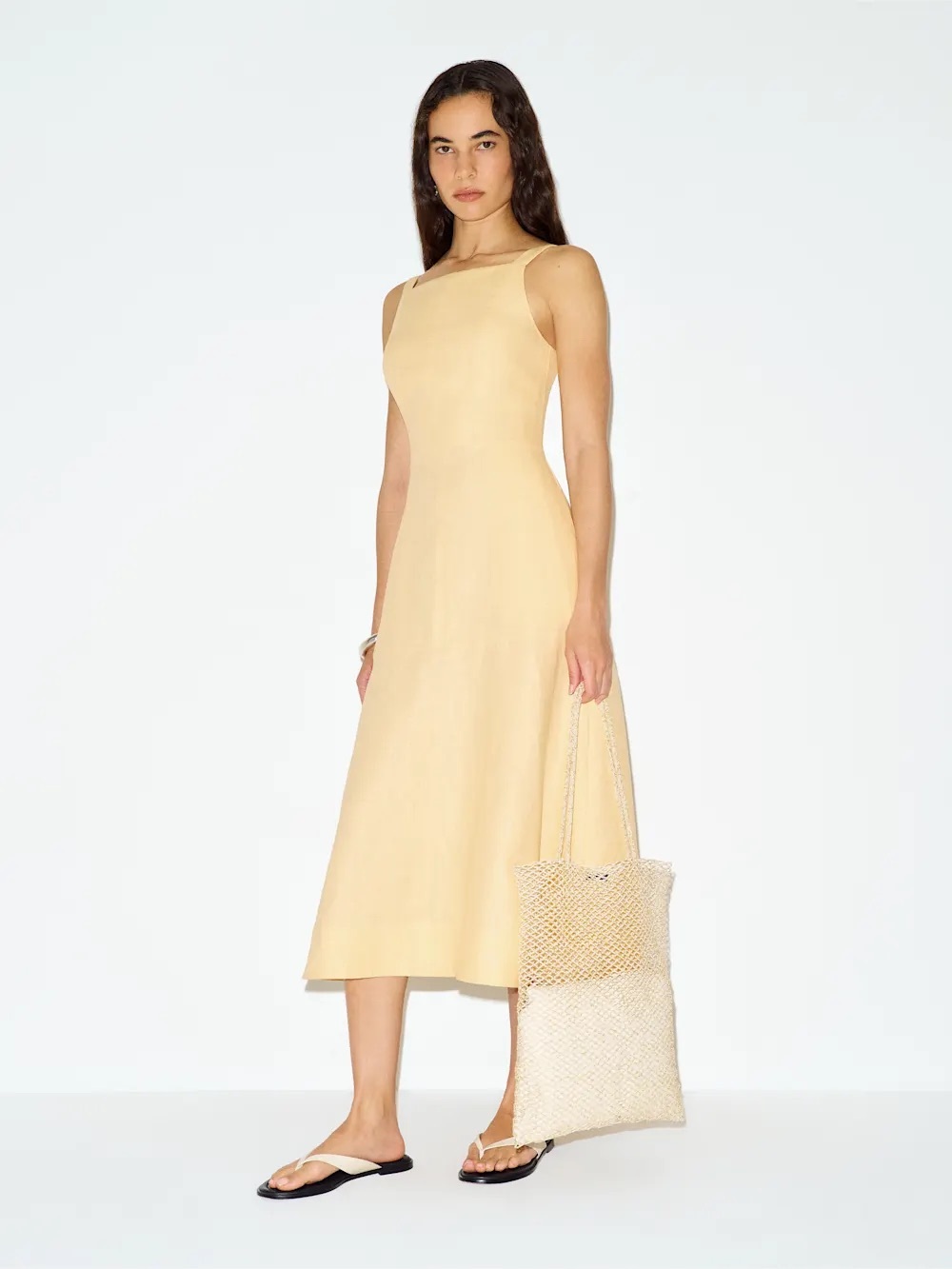 Reformation Venice Linen Dress Yellow - Size 2